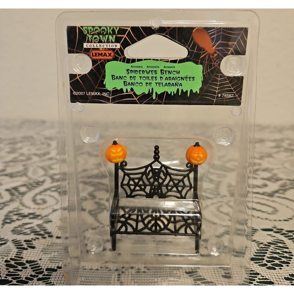Lemax Spooky Town Spiderweb Bench